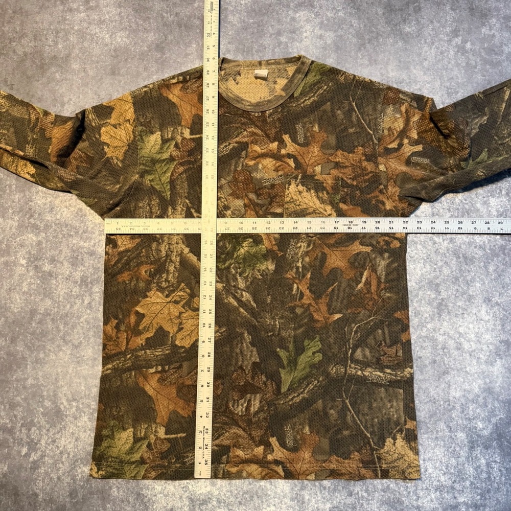 Vintage Advantage Timber Camo Mesh Long Sleeve Pocket T-Shirt Mens XL Made USA - Picture 4 of 6